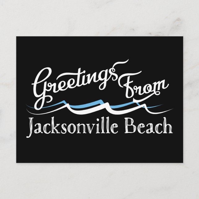 Jacksonville Beach Water Waves Postcard (Front)
