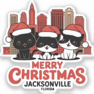 Jacksonville City Florida Merry Christmas Cats USA