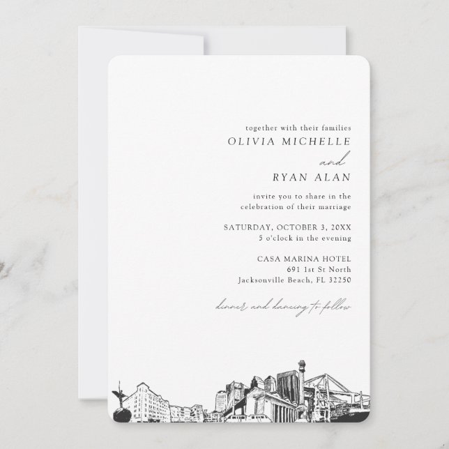 Jacksonville Destination Wedding Invitation (Front)