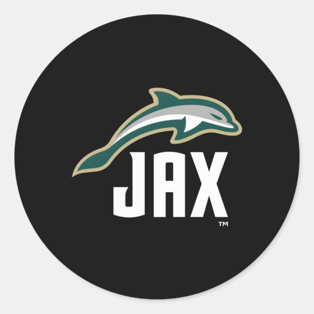 Jacksonville Dolphins Icon Classic Round Sticker (Front)