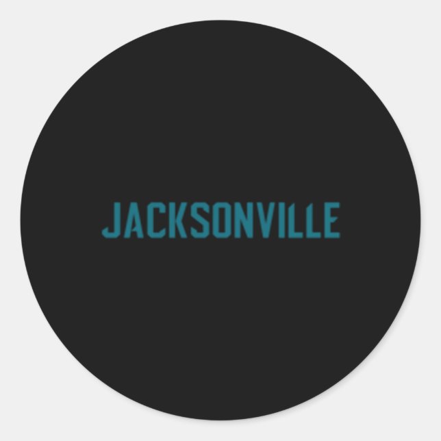 Jacksonville Duval Jaguars Teal Text Classic Round Sticker (Front)