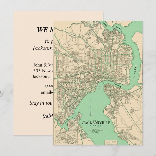 Jacksonville FL Map Moving Announcement (Front/Back)