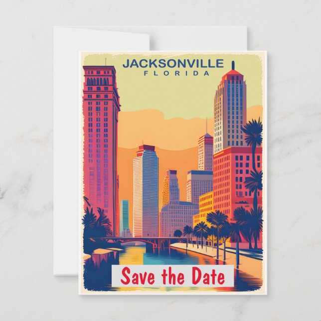 Jacksonville, FL, Save the date, Vintage Postcard (Front)