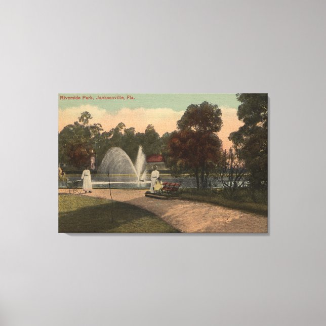 Jacksonville, FL - View of Riverside Canvas Print (Front)