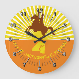 Jacksonville flag Large Clock