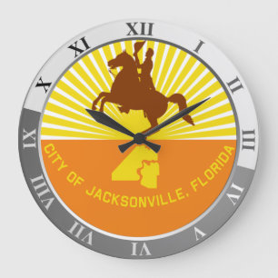 Jacksonville flag Large Clock