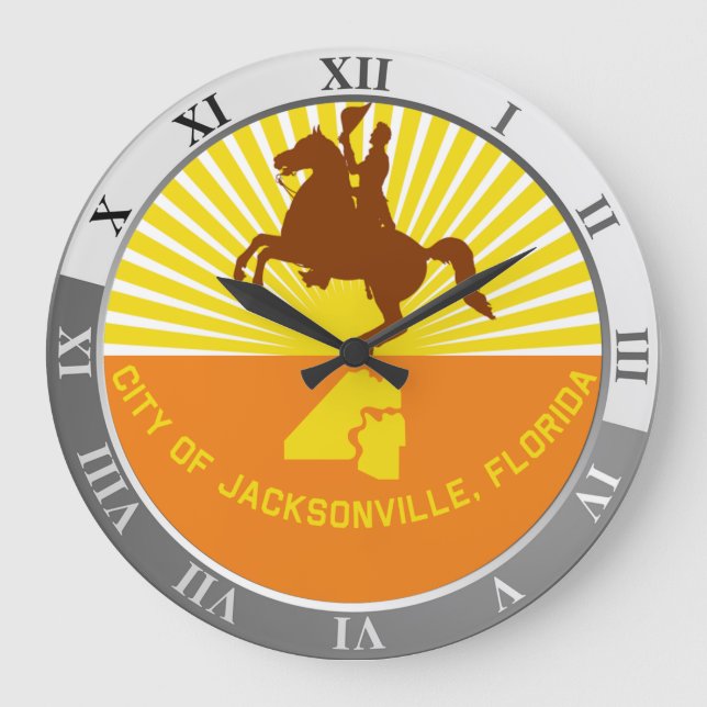 Jacksonville flag Large Clock (Front)