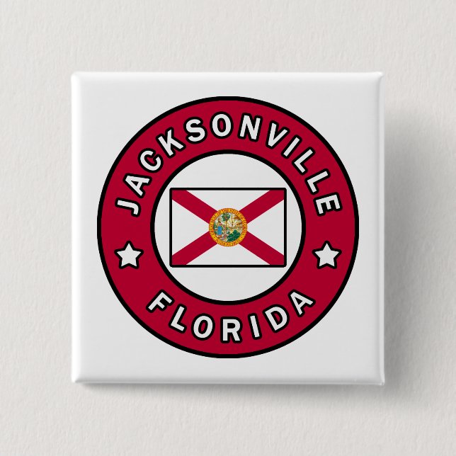 Jacksonville Florida 15 Cm Square Badge (Front)