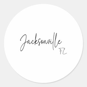 Jacksonville Florida Ca Retro Classic Round Sticker