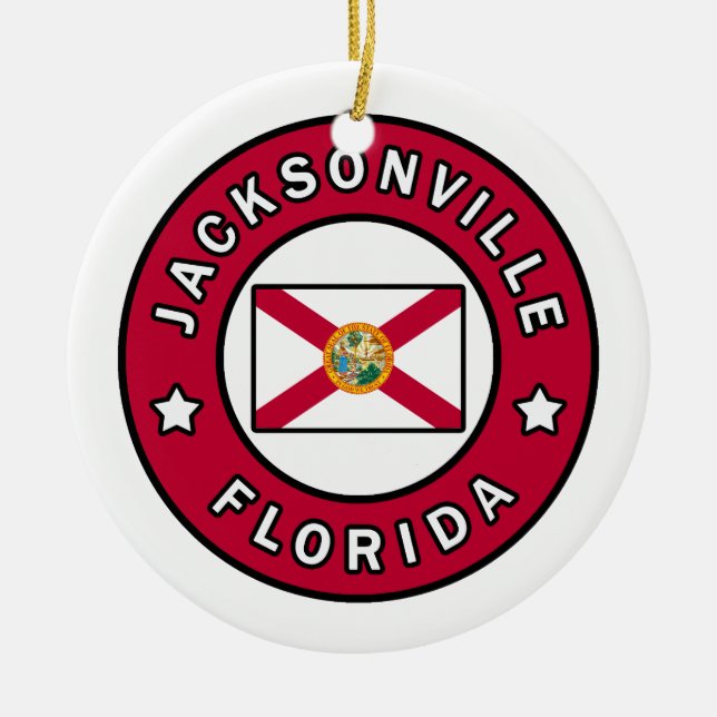 Jacksonville Florida Ceramic Tree Decoration (Front)