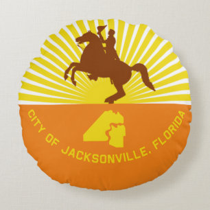 Jacksonville (Florida) City flag Round Cushion