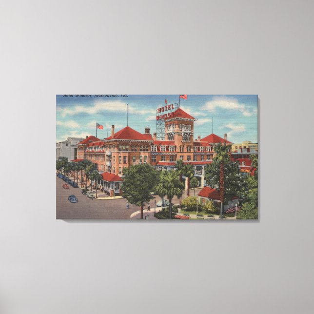 Jacksonville, Florida - Exterior View of Hotel Canvas Print (Front)