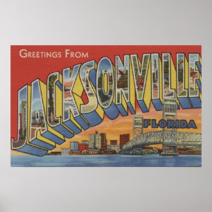 Jacksonville, Florida - Large Letter Scenes 2 Poster