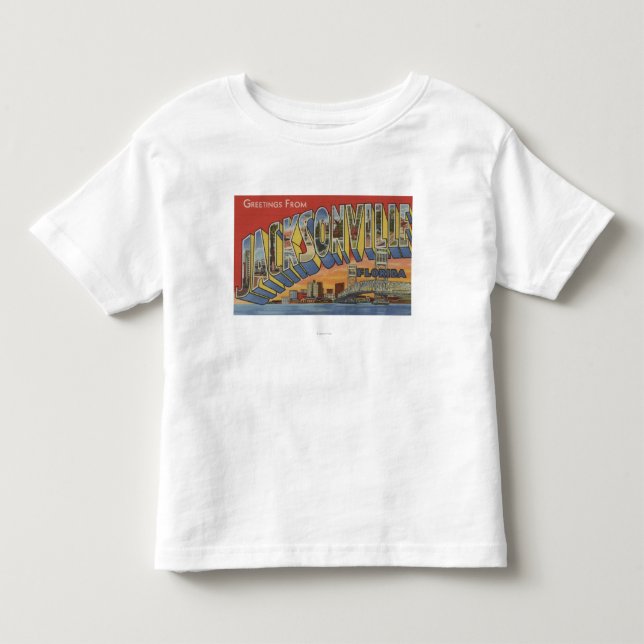 Jacksonville, Florida - Large Letter Scenes Toddler T-Shirt (Front)