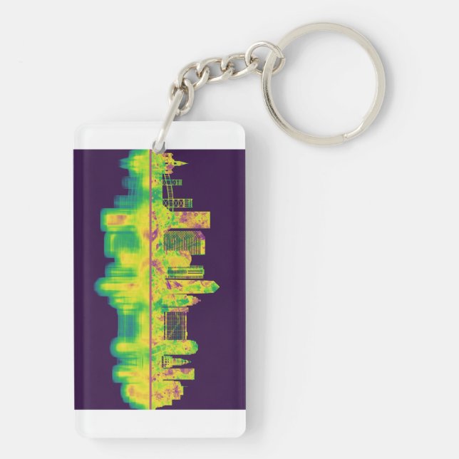 Jacksonville Florida Skyline Key Ring (Back)