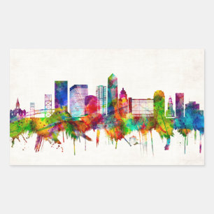 Jacksonville Florida Skyline Rectangular Sticker