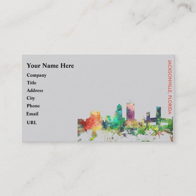 JACKSONVILLE, FLORIDA SKYLINE SP - BUSINESS CARD (Front)