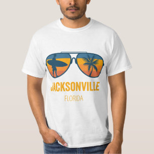 Jacksonville Florida Surfer Sunset Vacation Souven T-Shirt
