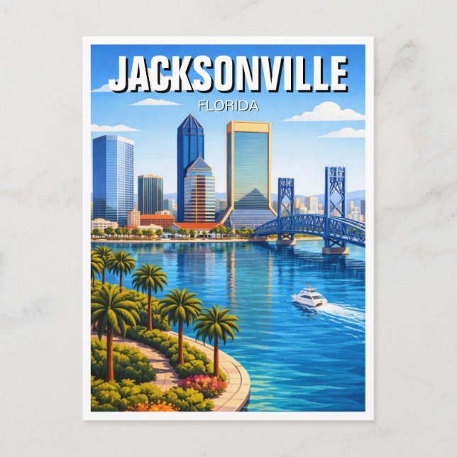 Jacksonville Florida Travel Postcard (Front)