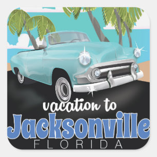 Jacksonville, Florida,USA vintage travel poster. Square Sticker