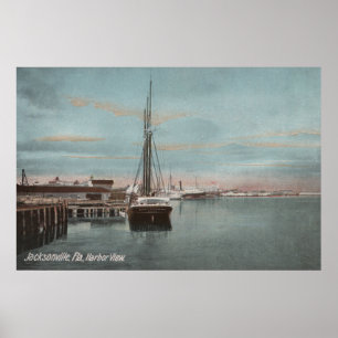 Jacksonville, Florida - View of Harbour with Poster