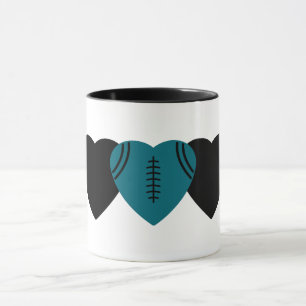 Jacksonville Jaguars Football Heart Design Mug