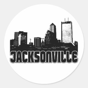 Jacksonville Skyline Classic Round Sticker