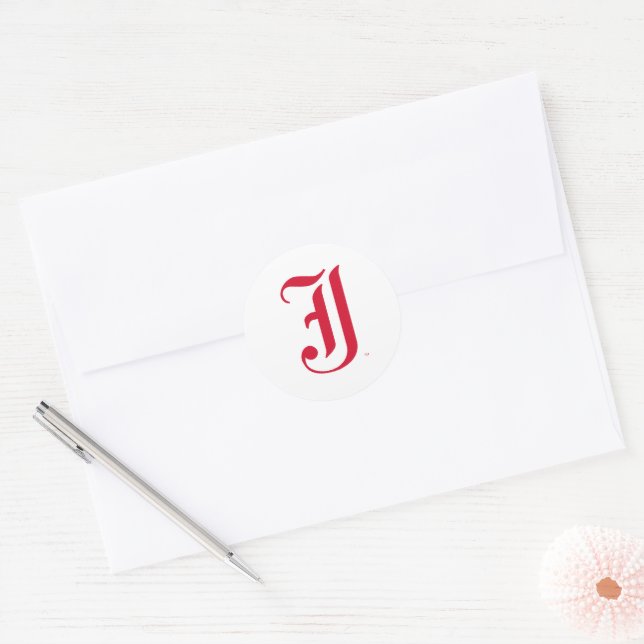 Jacksonville State University Classic JSU Letter Classic Round Sticker (Envelope)