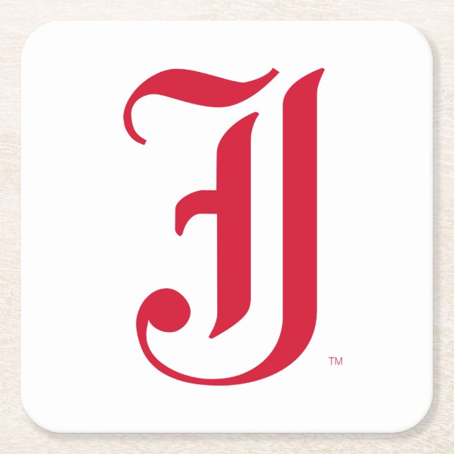 Jacksonville State University Classic JSU Letter Square Paper Coaster (Front)