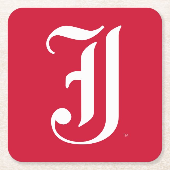 Jacksonville State University Classic JSU Letter Square Paper Coaster (Front)