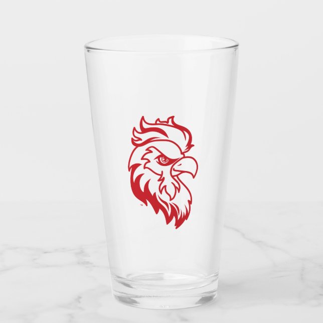 Jacksonville State University Gamecocks Red gameco Glass (Front)