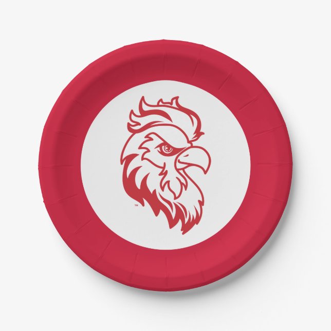 Jacksonville State University Gamecocks Red gameco Paper Plate (Front)