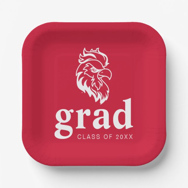 Jacksonville State University Gamecocks Red gameco Paper Plate (Front)