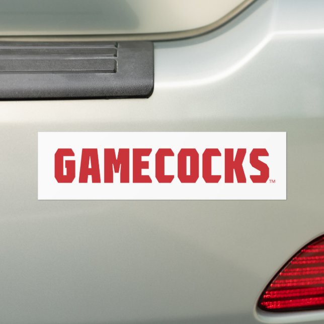 Jacksonville State University Gamecocks Red Logo Bumper Sticker (On Car)