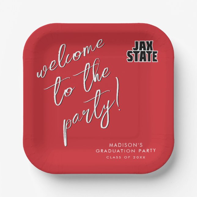 Jacksonville State University Graduation Paper Plate (Front)