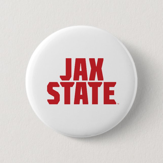 Jacksonville State University JAX STATE Bold Red 6 Cm Round Badge (Front)