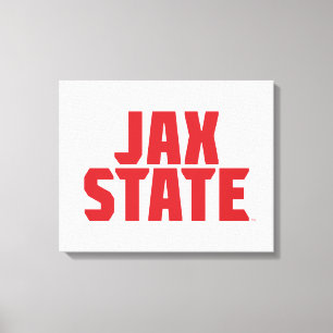 Jacksonville State University JAX STATE Bold Red Canvas Print