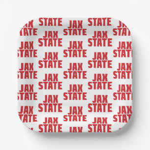 Jacksonville State University JAX STATE Bold Red Paper Plate