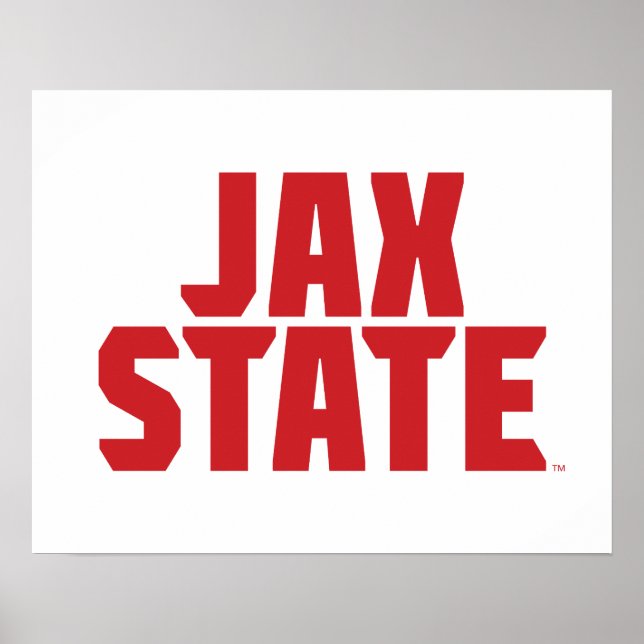 Jacksonville State University JAX STATE Bold Red Poster (Front)