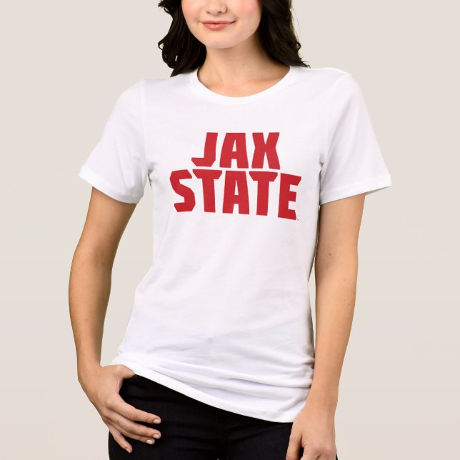 Jacksonville State University JAX STATE Bold Red Tri-Blend Shirt (Front)