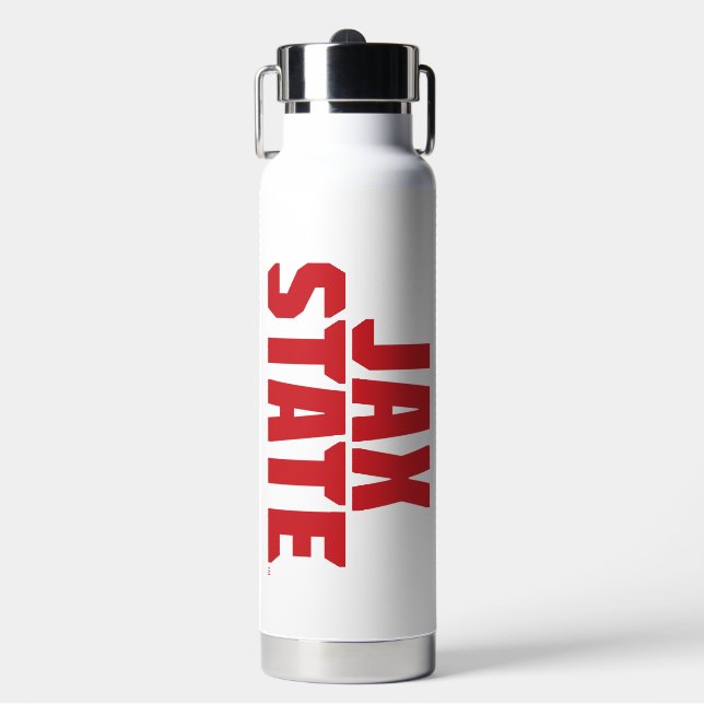Jacksonville State University JAX STATE Bold Red Water Bottle (Front)