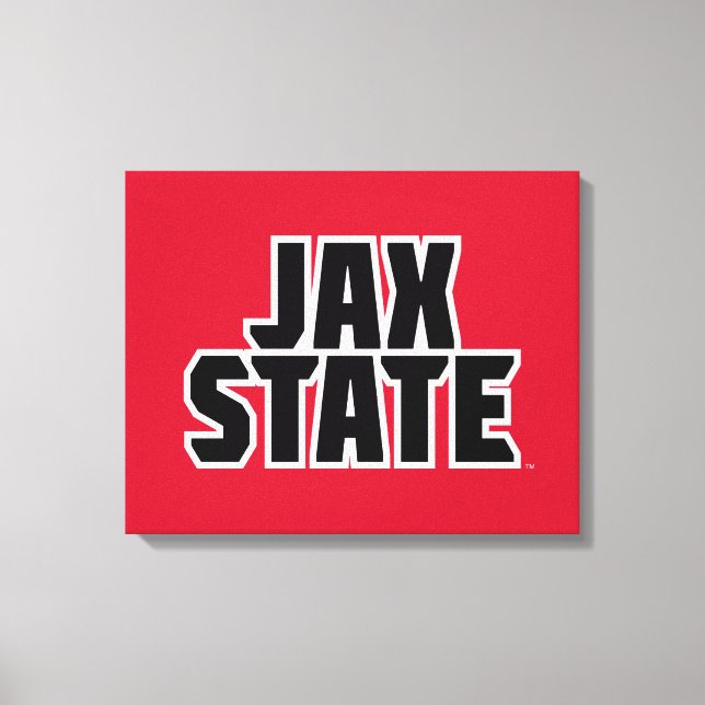 Jacksonville State University JAX STATE Bold Text Canvas Print (Front)
