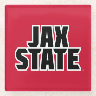 Jacksonville State University JAX STATE Bold Text Glass Coaster