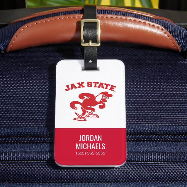 Jacksonville State University JAX State Gamecocks Luggage Tag (Front Insitu 2)