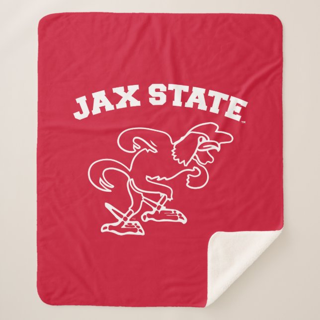 Jacksonville State University JAX State Gamecocks Sherpa Blanket (Front)