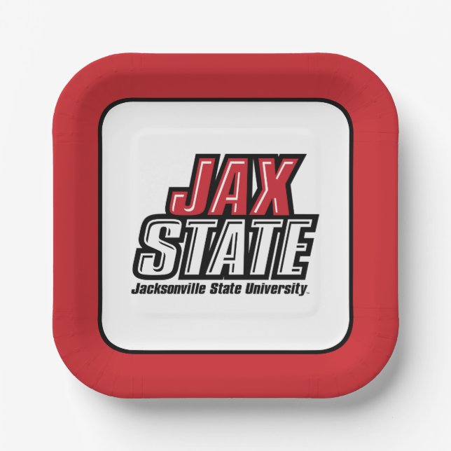 Jacksonville State University JAX STATE Logo Paper Plate (Front)