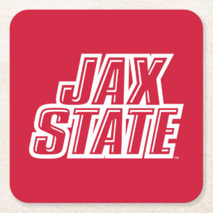 Jacksonville State University JAX STATE Logo Square Paper Coaster