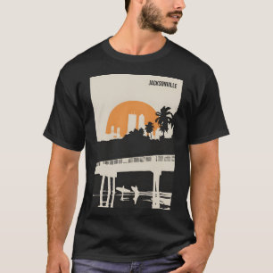 Jacksonville Vintage Minimal Florida Travel Poster T-Shirt