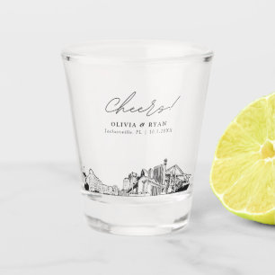 Jacksonville Wedding Favour Cheers Shot Glass