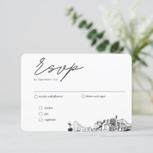 Jacksonville Wedding Traditional RSVP Meal Options Enclosure Card